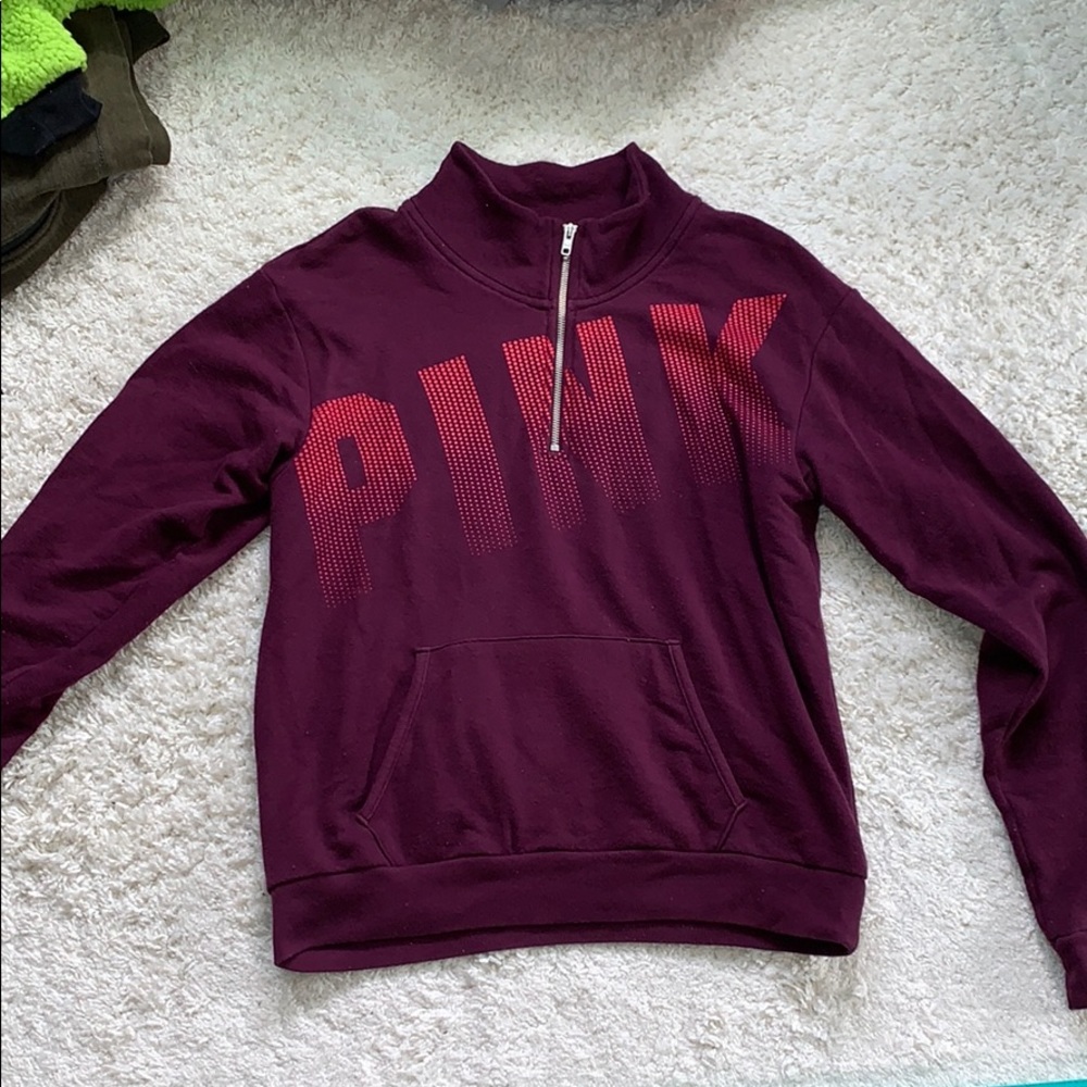 Purple quarter zip Pink sweatshirt